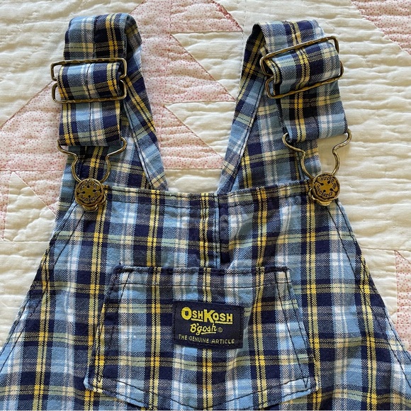 Blue plaid vintage Oshkosh shortalls - Picture 4 of 4